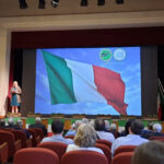 bandiera italiana proiettata